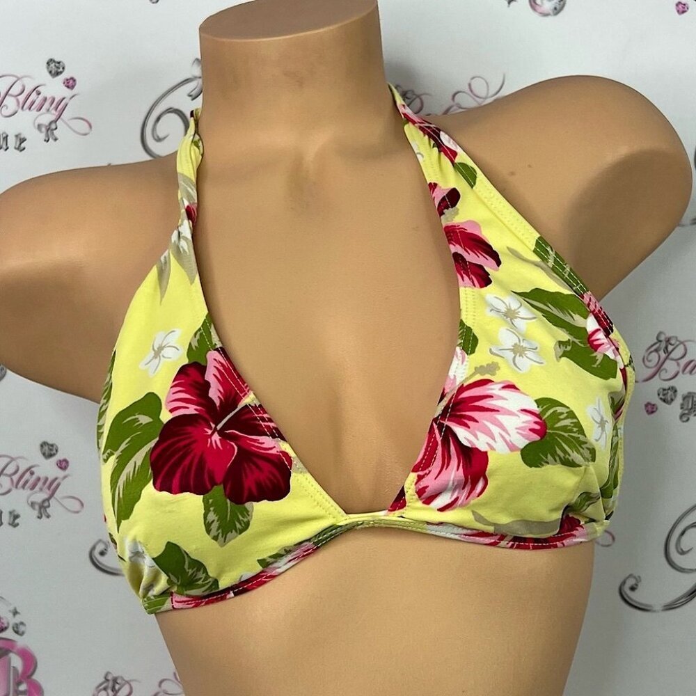 Rusty bikini top hibiscus 🌺 flowers Hawaii Yellow and Red Floral Bikini Top